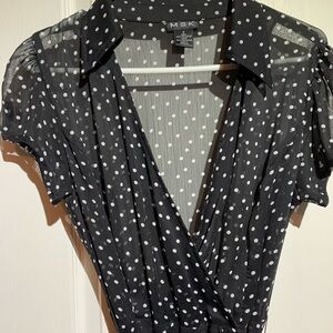 Sheer Black Polka Dot Chiffon Dress